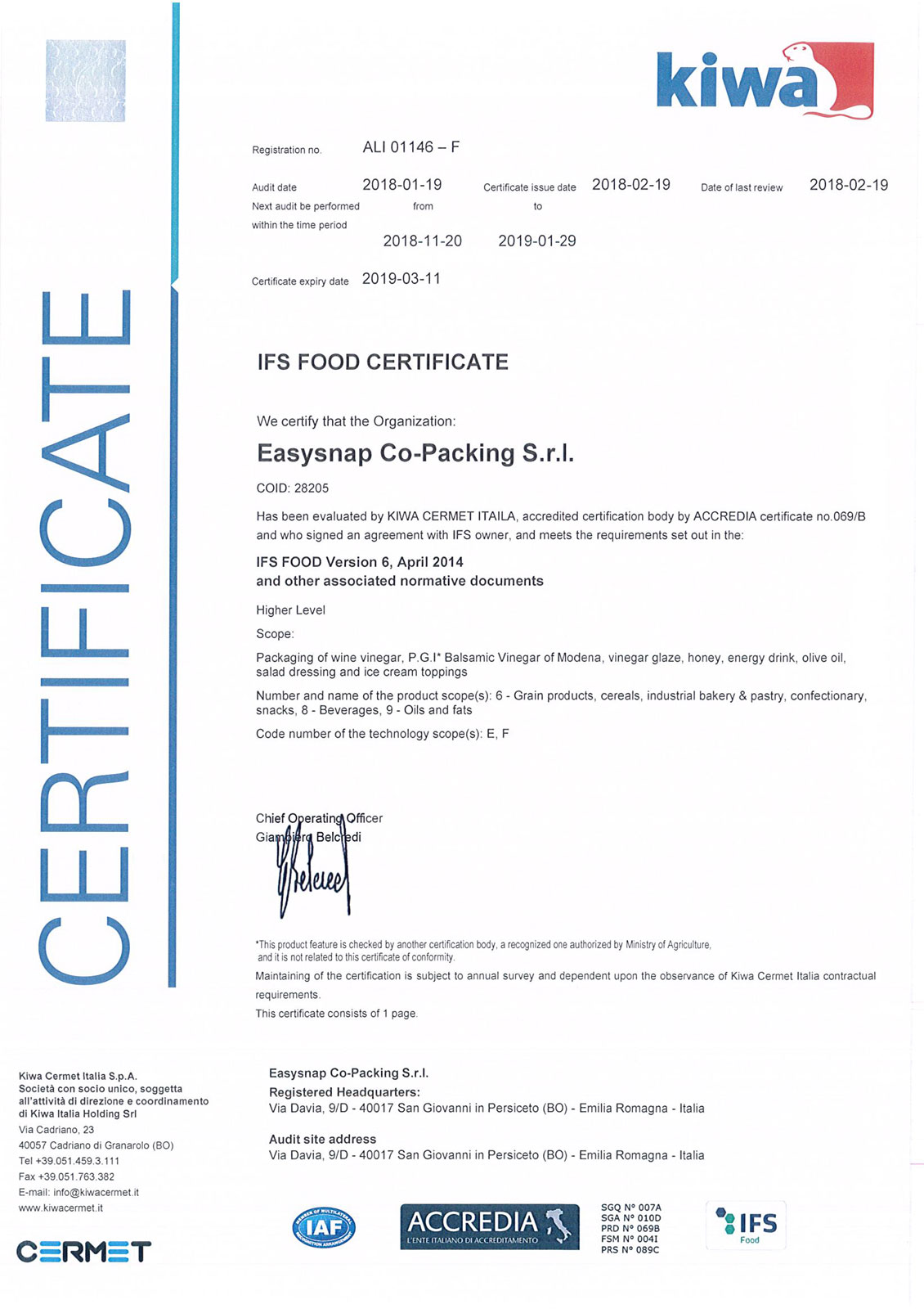 Packaging Certifications The Easysnap Packaging Quality