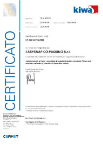 easysnap uni en iso certificate