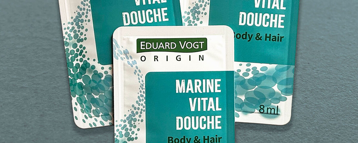 Eduard Vogt Shower Gel In single dose easy opening packaging