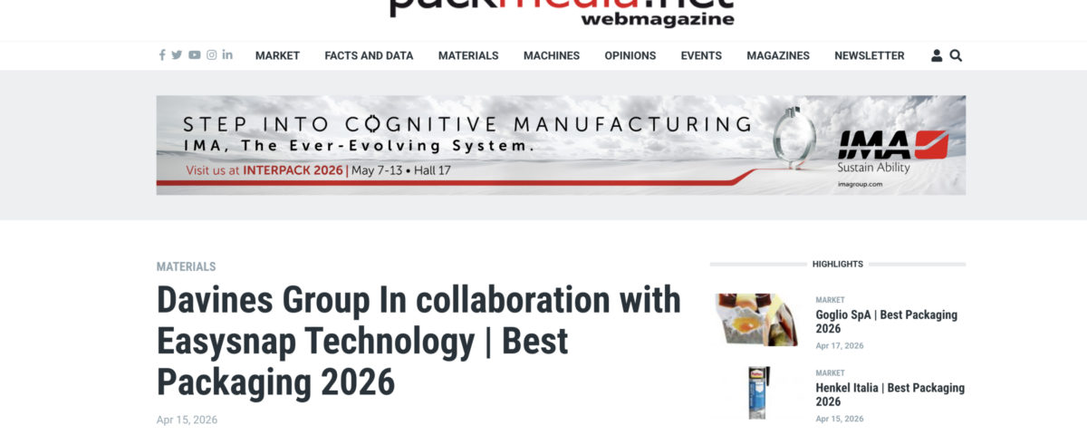 Davines Group In collaboration with Easysnap Technology Single Dose Papersnap Packaging